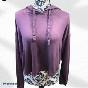 DOUBLE Zero cropped hoodie. 
Eggplant color